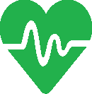 Icon of heart with heartbeat lines